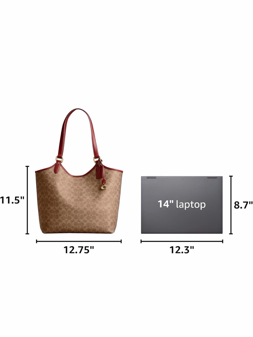 Coach Day Tote in Signature Canvas - Brass/Tan/Rust - Picture 12 of 12